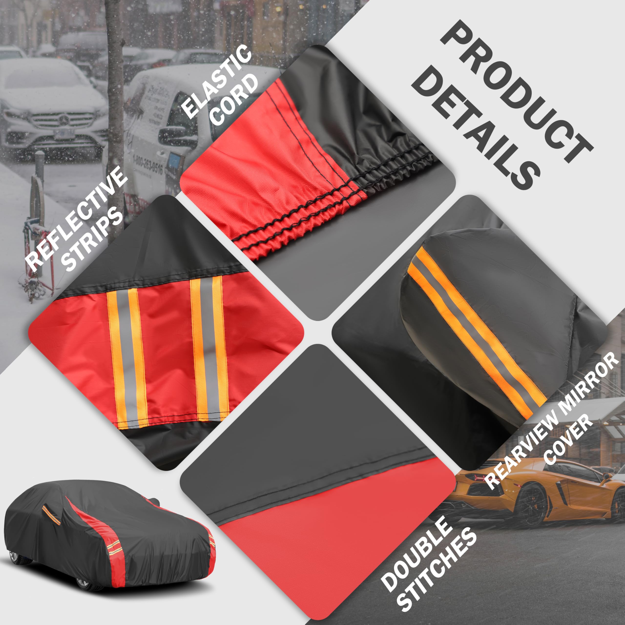MBLCOOVERS car cover all-weather waterproof rear view protects the vehicle tail area