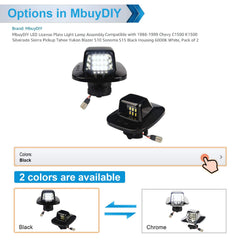 MbuyDIY LED license plate light assembly back view with plug-and-play design