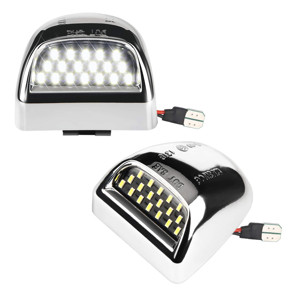 MbuyDIY LED license plate light with chrome housing enhances rear visibility on Silverado