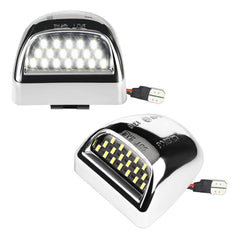 MbuyDIY LED license plate light with chrome housing enhances rear visibility on Silverado