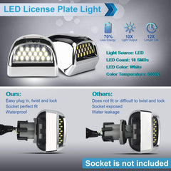 MbuyDIY chrome housing license plate lamps offer plug-and-play installation for quick upgrades