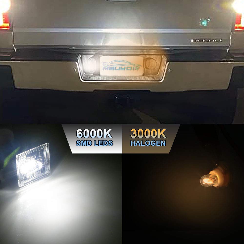 MbuyDIY license plate lights installation step—non-polarity plug-and-play.