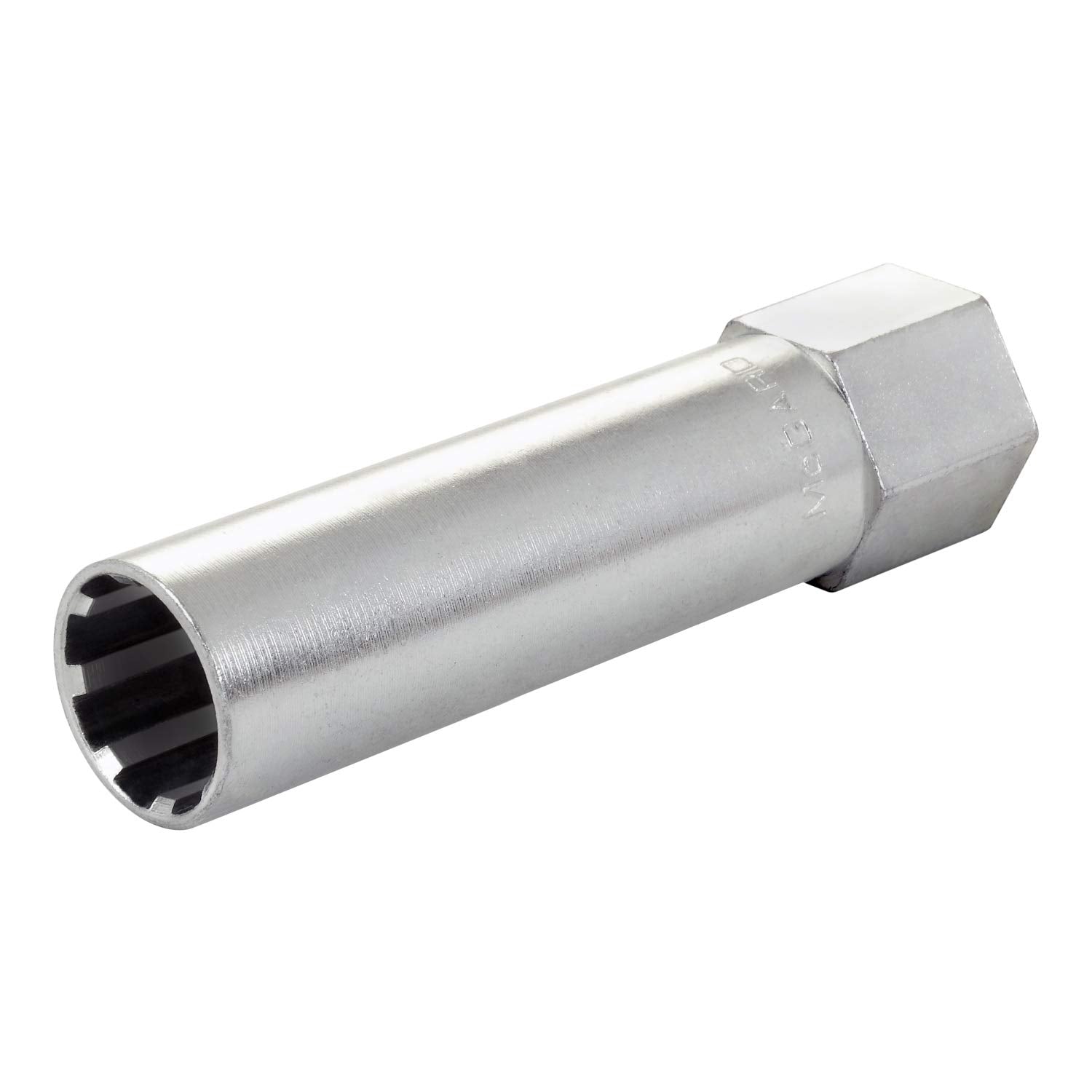 Close-up of the 13/16 inch hex size on the McGard tool showing compatibility with SplineDrive sockets