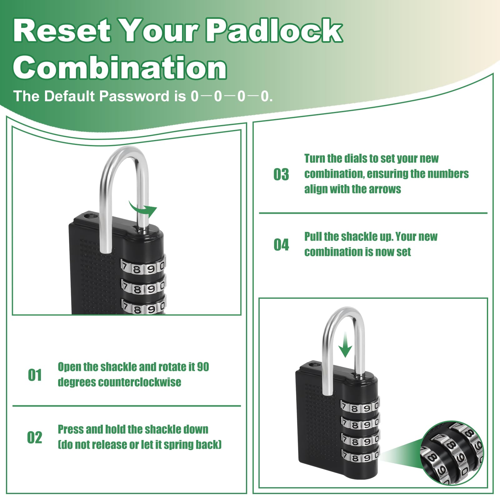 MCCKLE top strap lock secures cans with a four-digit combination
