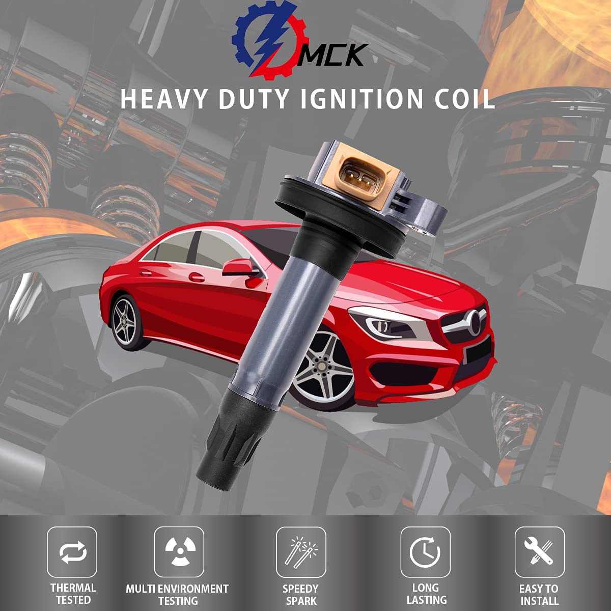 MCK spark plug Motorcraft iridium compatible with Ford engines for efficient combustion.