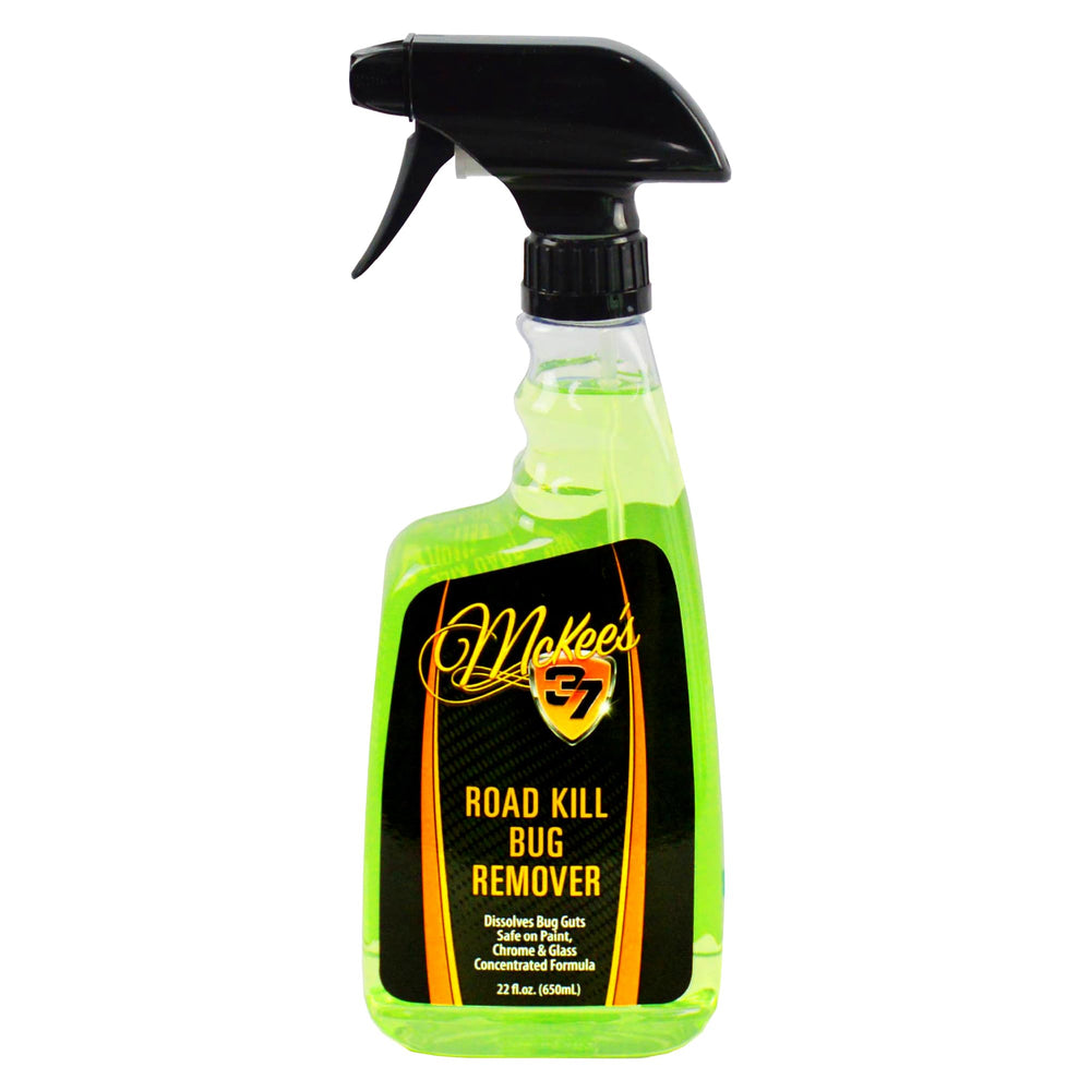 McKee's 37 Road Kill Remover bottle-front showing typical use for bug and tar cleanup