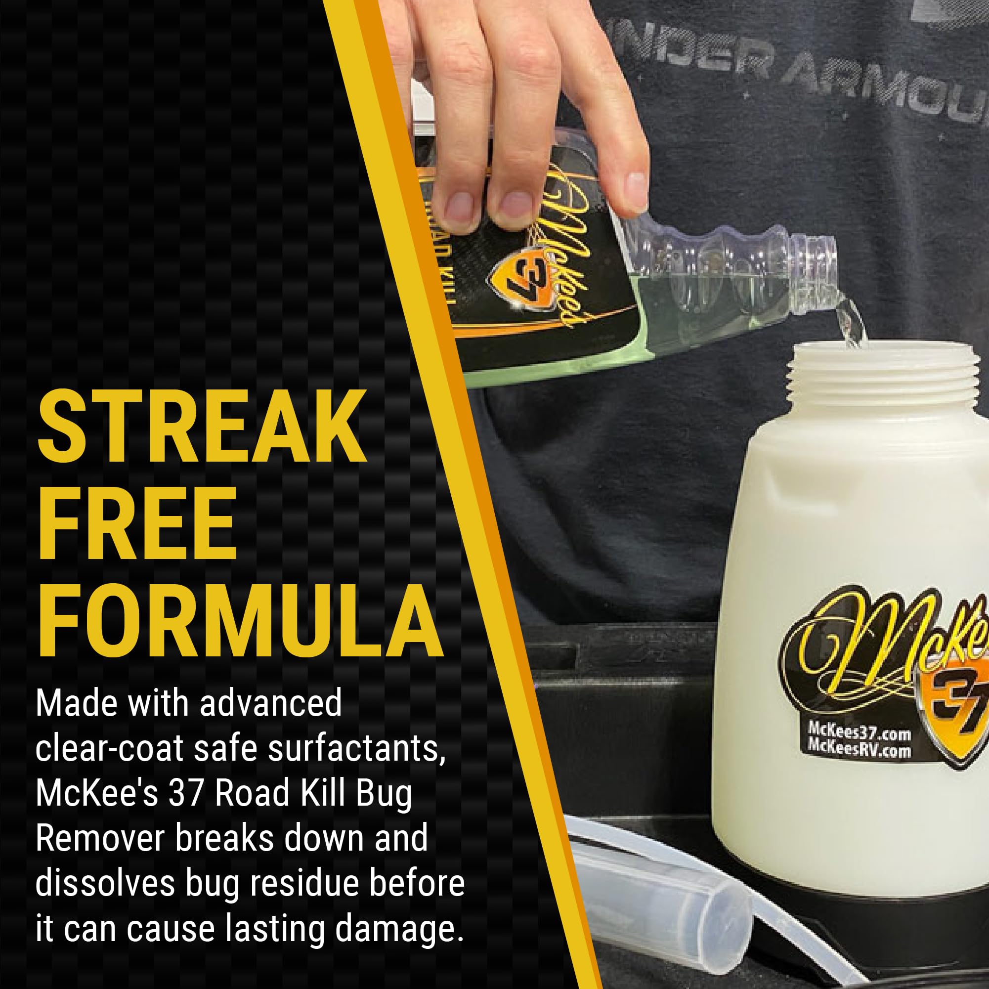 McKee's 37 Road Kill Remover in action lifting bug residue from paint