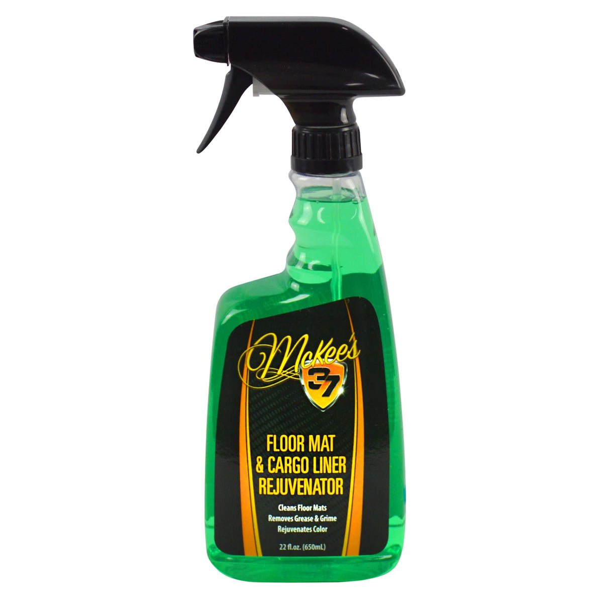 McKee's 37 Floor Mat Rejuvenator bottle showing powerful cleaning action for mats