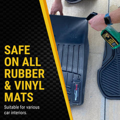 McKee's 37 Floor Mat Rejuvenator suds-foam shows even application for thorough coverage