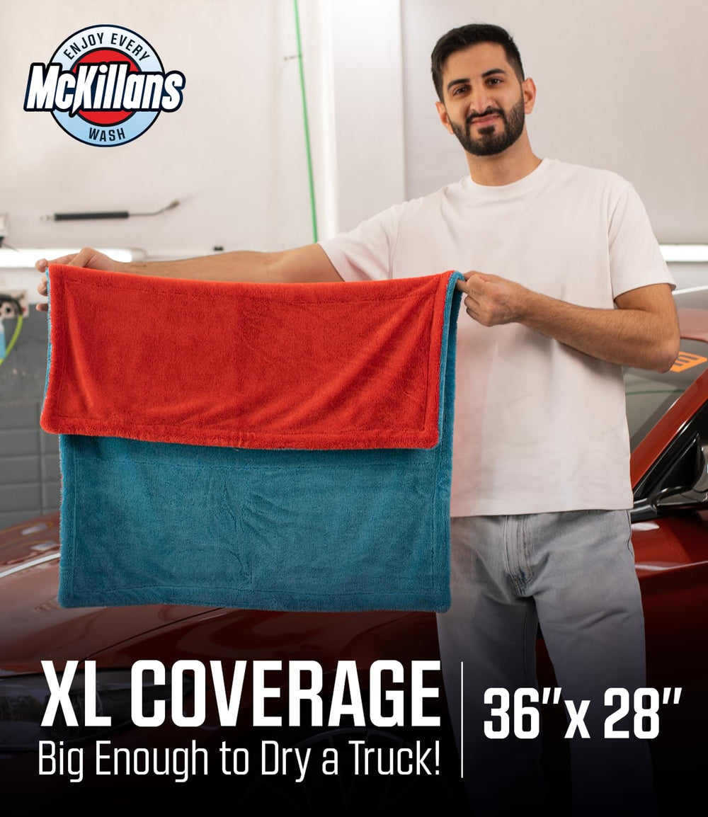 McKillans 36x28 inch towel covers large panels with fewer passes.