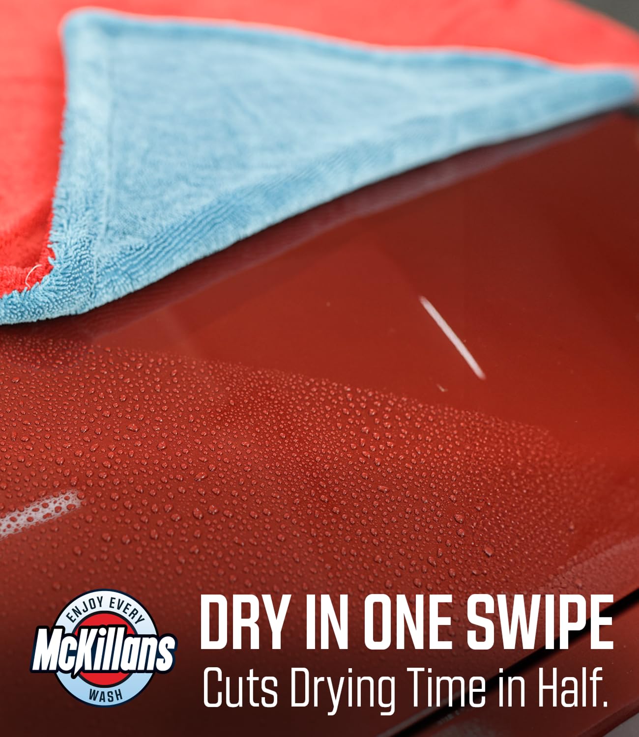 McKillans Drying Towel XL edgeless design to prevent micro-scratches.