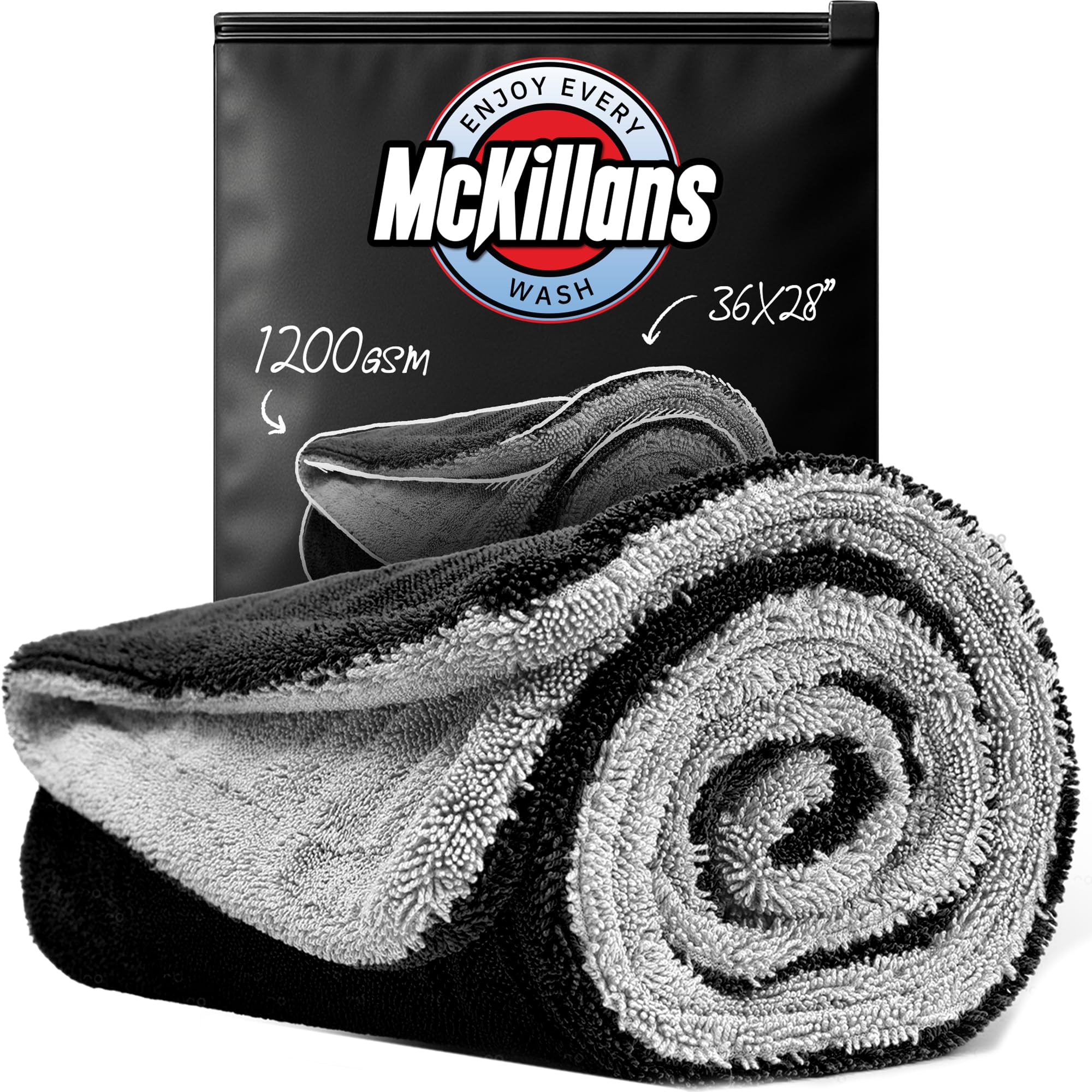 McKillans Extra Large Dual-Color Towel two-color design aids panel-based drying