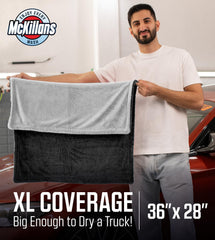 McKillans Extra Large Dual-Color Towel ultra-soft surface dries with no streaks