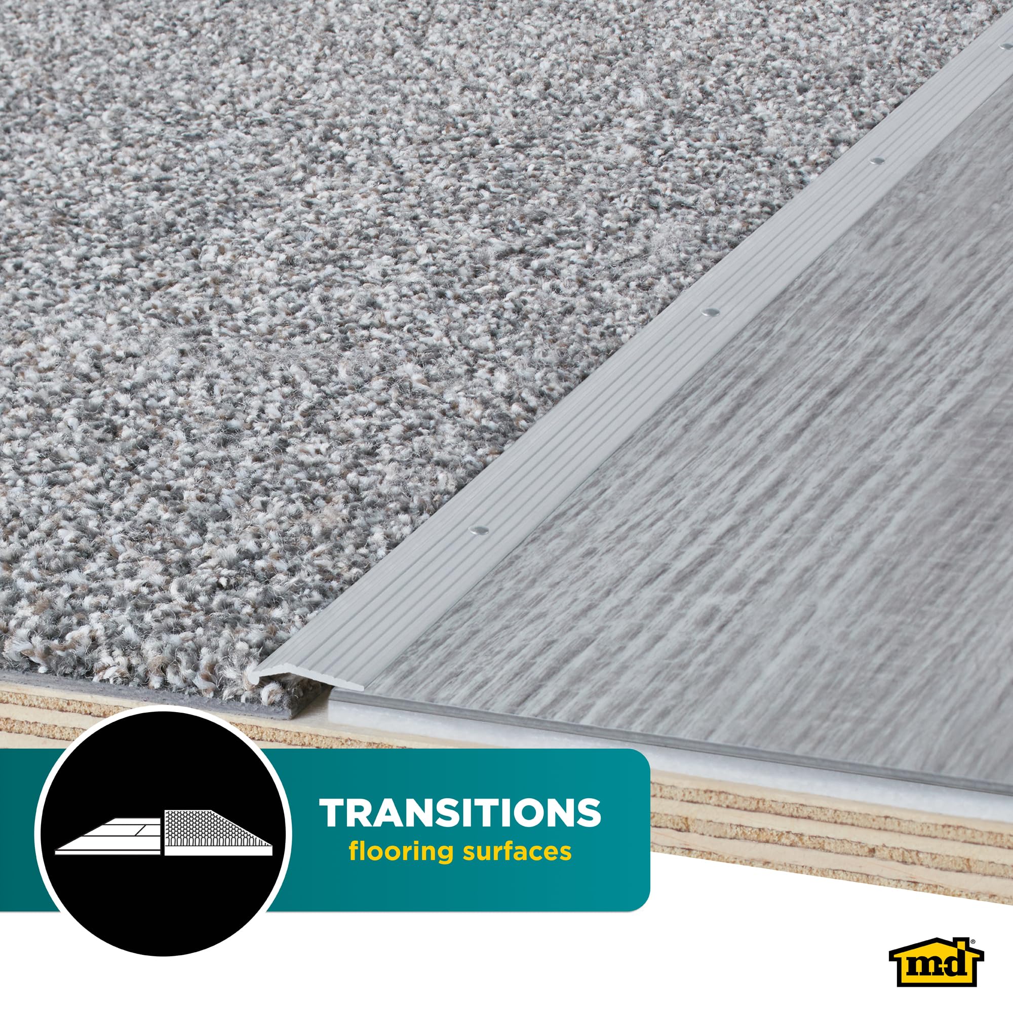 M-D 78006 durable aluminum suitable for high-traffic areas.