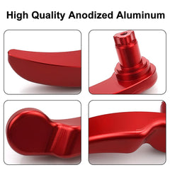 MDPROMCP aluminum saddlebag lifter with red finish for Harley touring models.
