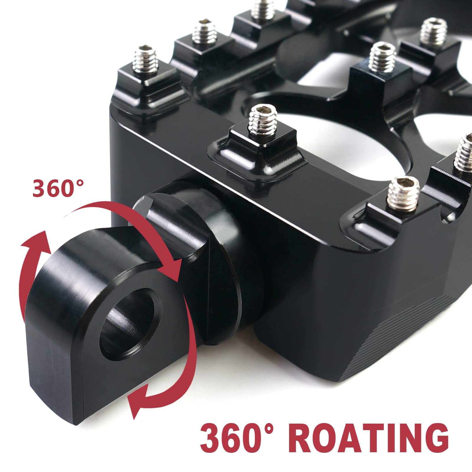 MDPROMCP foot pegs 360 rotation highlight for flexible rider positioning