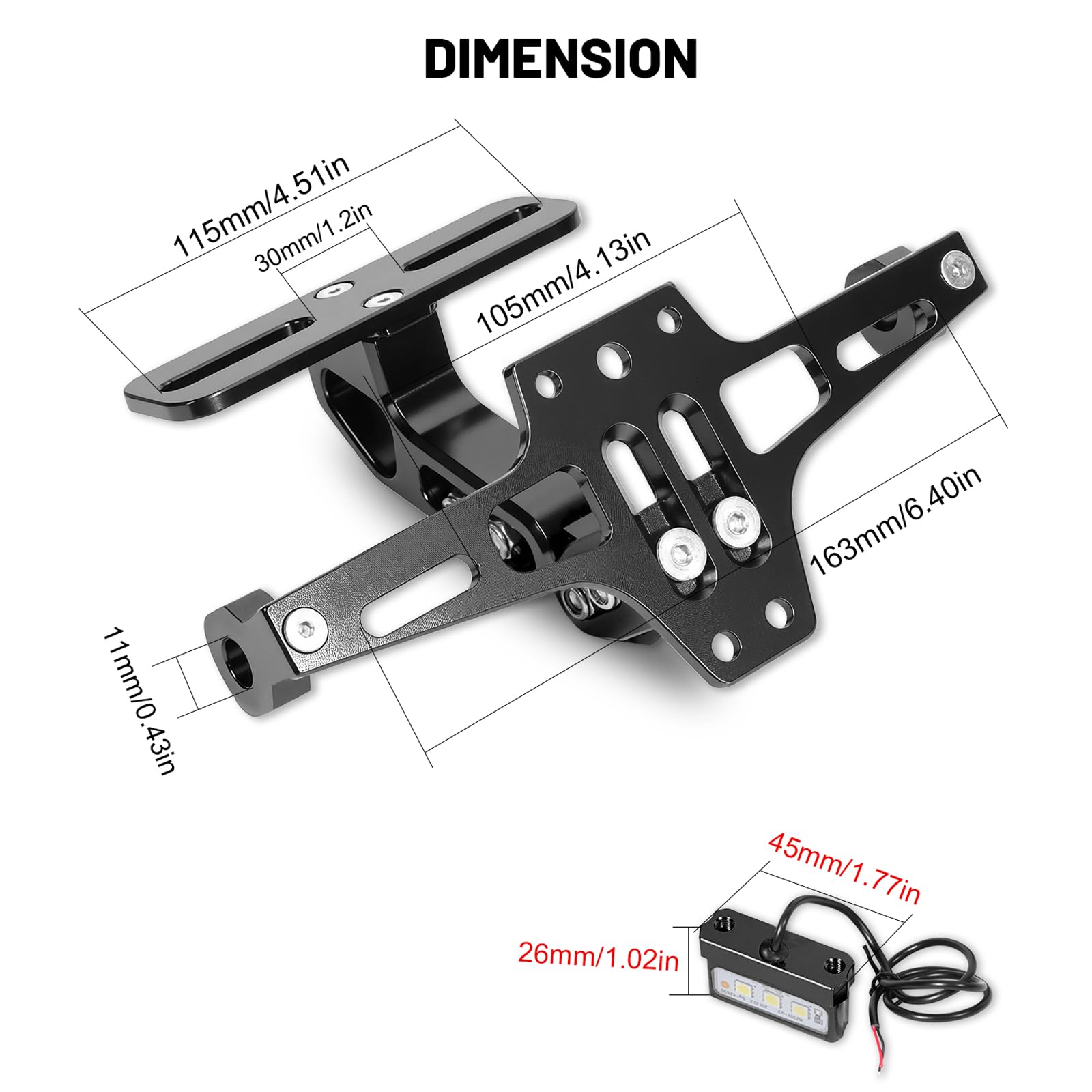 MDPROMCP motorcycle fender eliminator kit creates a clean rear silhouette.