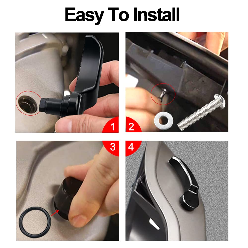 MDPROMCP red saddlebag lid lever for Street Glide—styled aluminum upgrade.