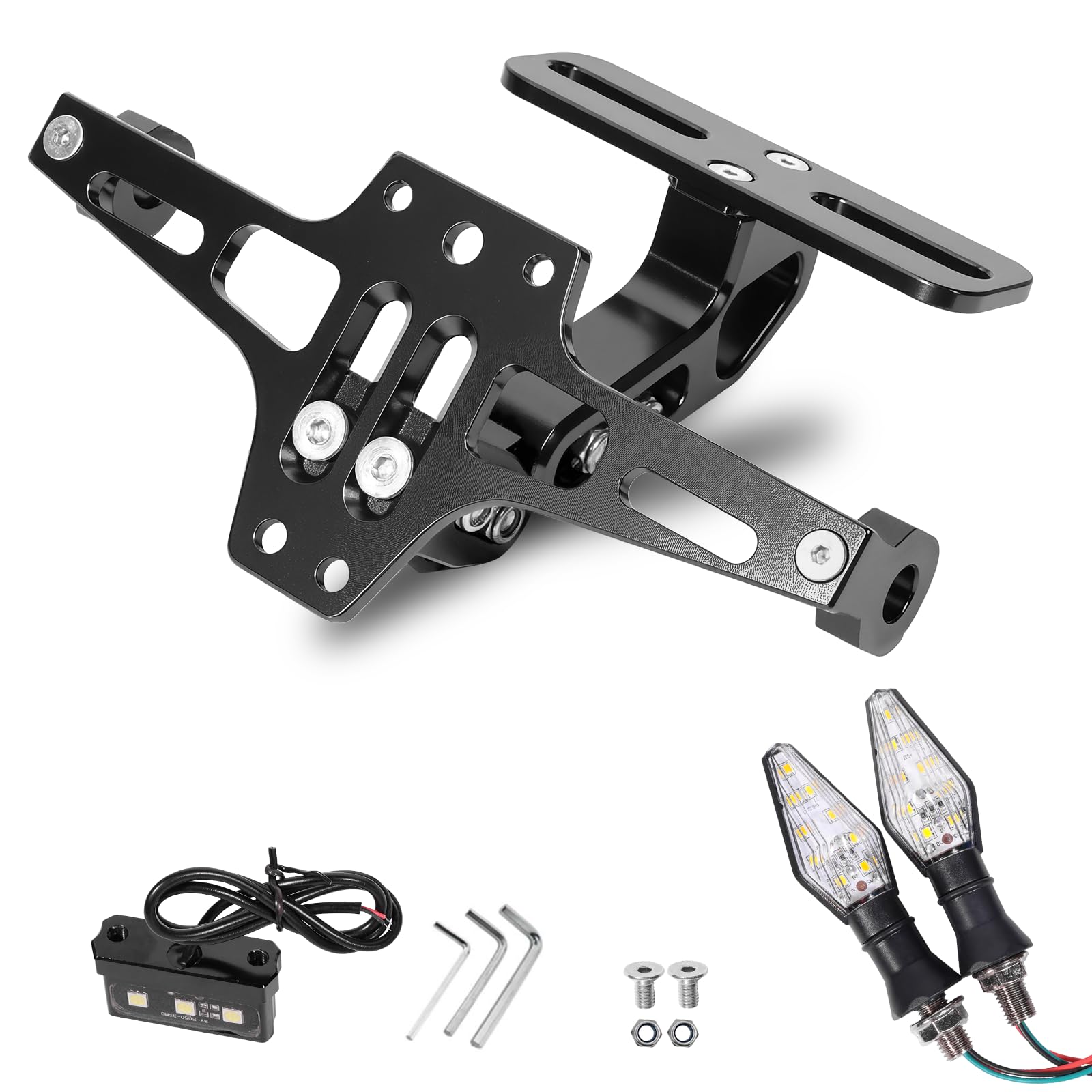 MDPROMCP universal adjustable license plate holder enables flexible mounting.