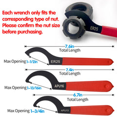 Mdvora ER32 wrench enables reliable engagement with side holes for smooth adjustment