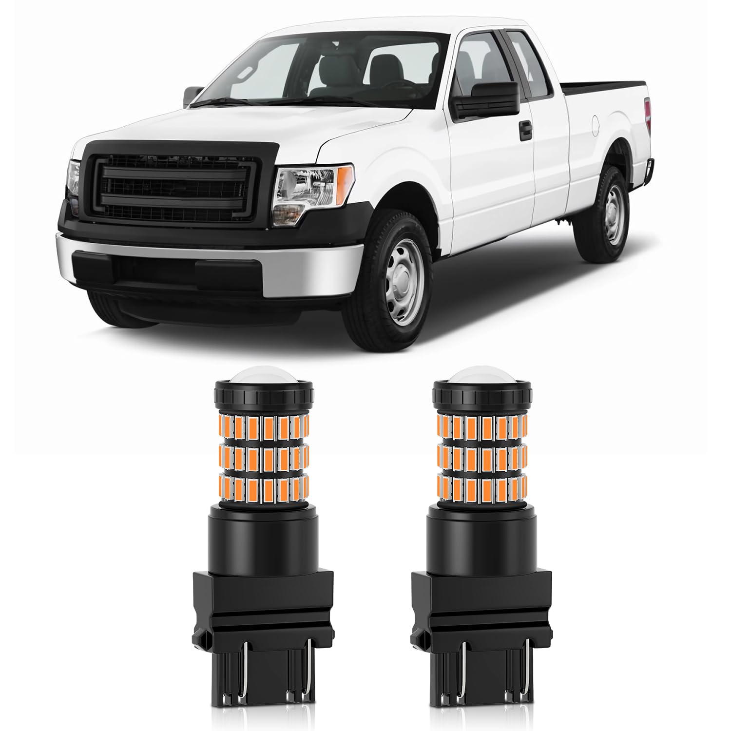 MEALAM amber-yellow LED bulb for Ford F-150 front turn signal with 360° coverage