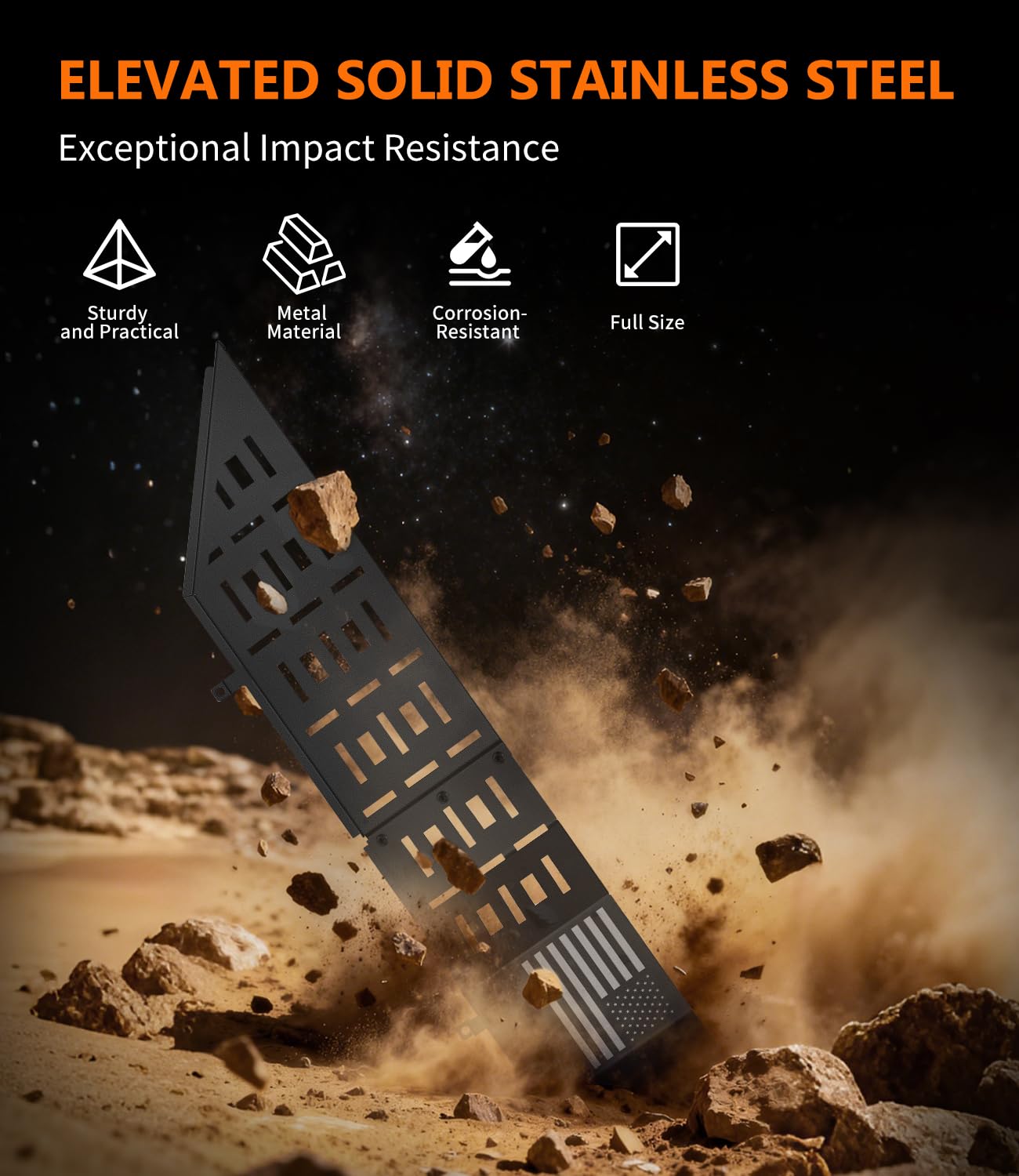 Mealam metal front door pocket for Gladiator JT offers rugged storage.