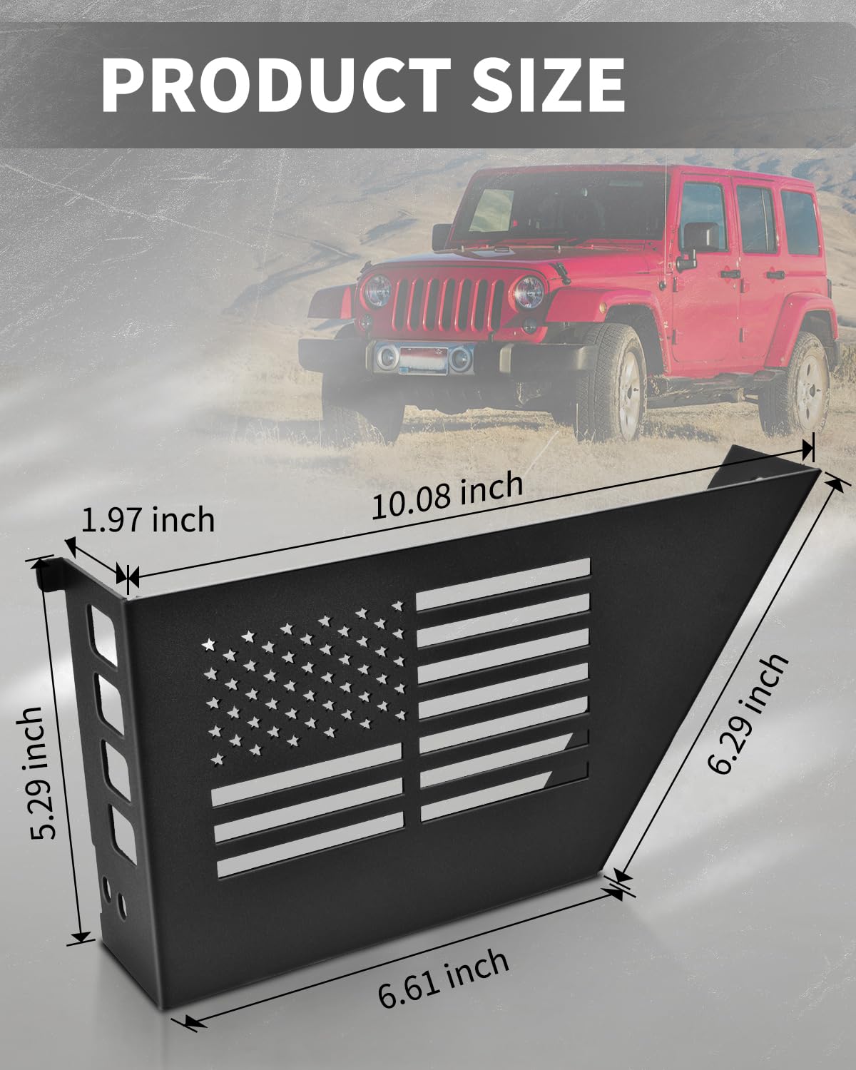 MEALAM Jeep Wrangler front door storage box interior view showing pockets