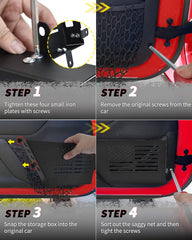 MEALAM metal door-pocket storage on Jeep Wrangler JK/JKU for organized gear
