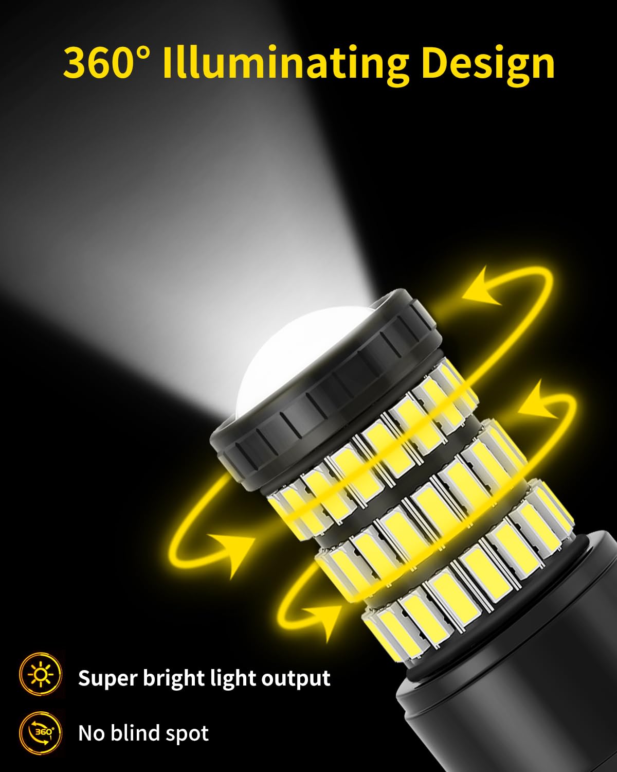 MEALAM Xenon White 3157 LED bulbs shown side by side for comparison.
