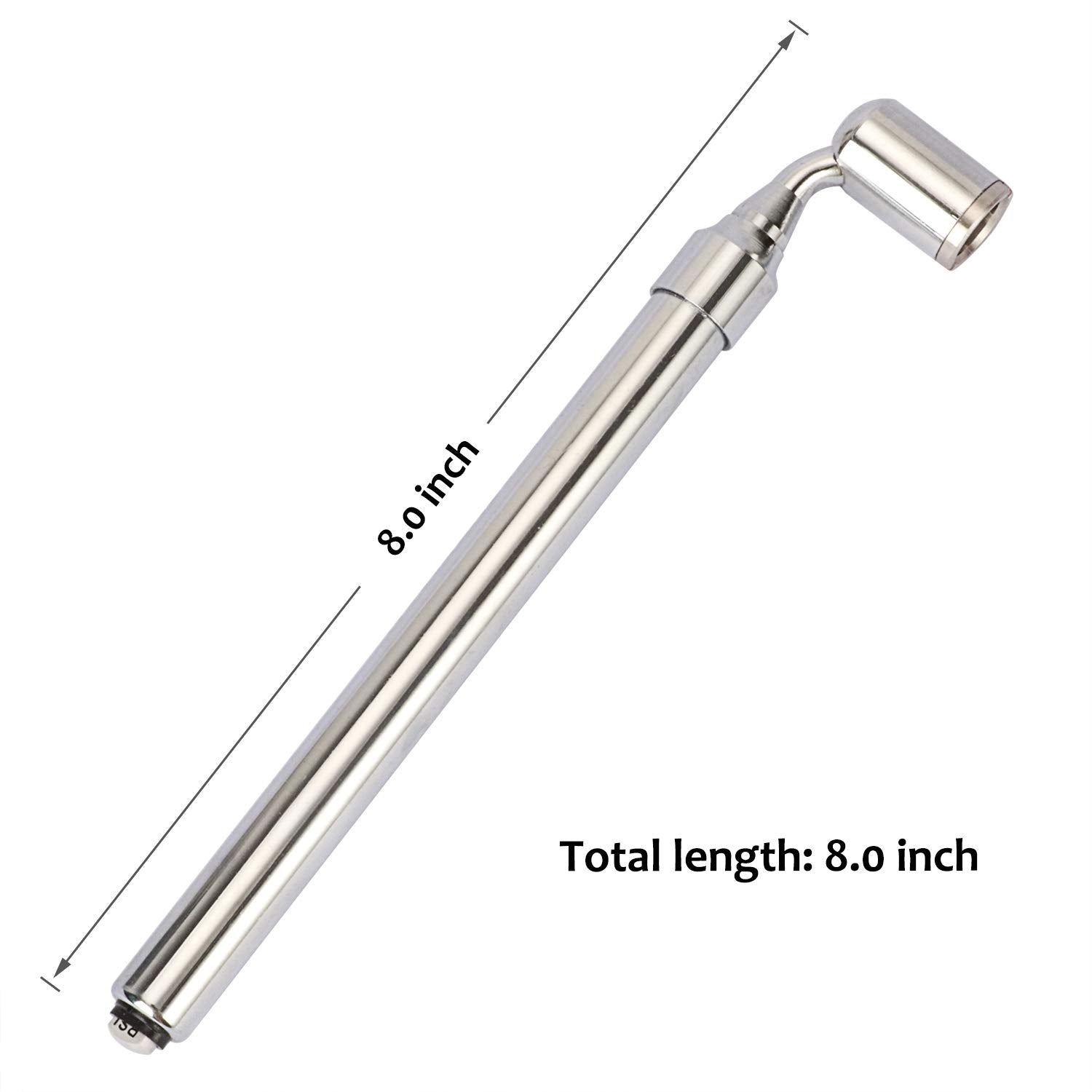 MEASUREMAN tire gauge in use on a truck tire for accurate inflation.