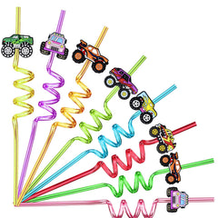 Meaxur 24 monster-truck-party-straws offer vibrant colors for engaging celebrations.