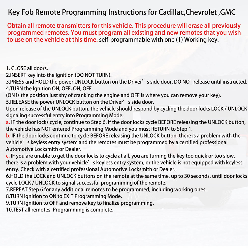 MechanMagic 2 key fob during programming shot illustrating self-programming with one working key