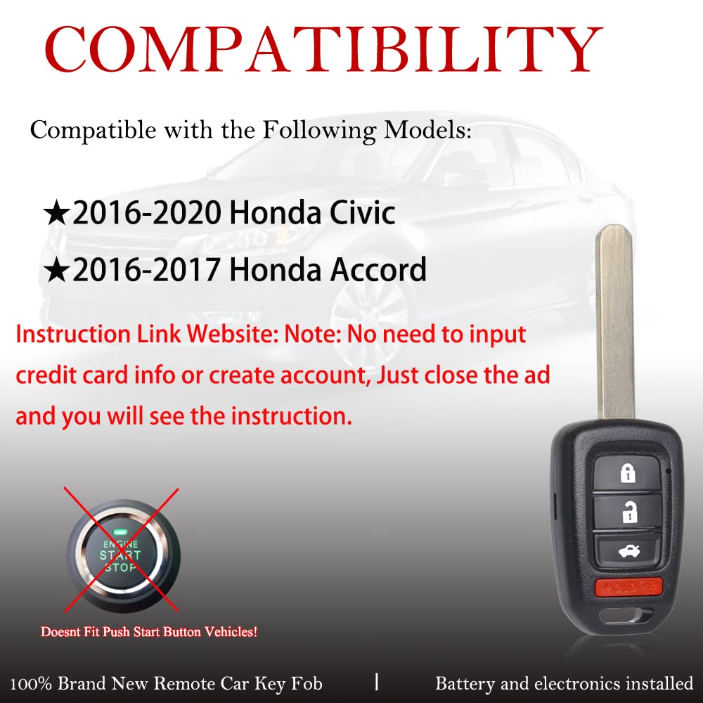 MechanMagic Accord remote fob with preinstalled battery ready for programming.