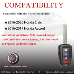 MechanMagic Accord remote fob with preinstalled battery ready for programming.