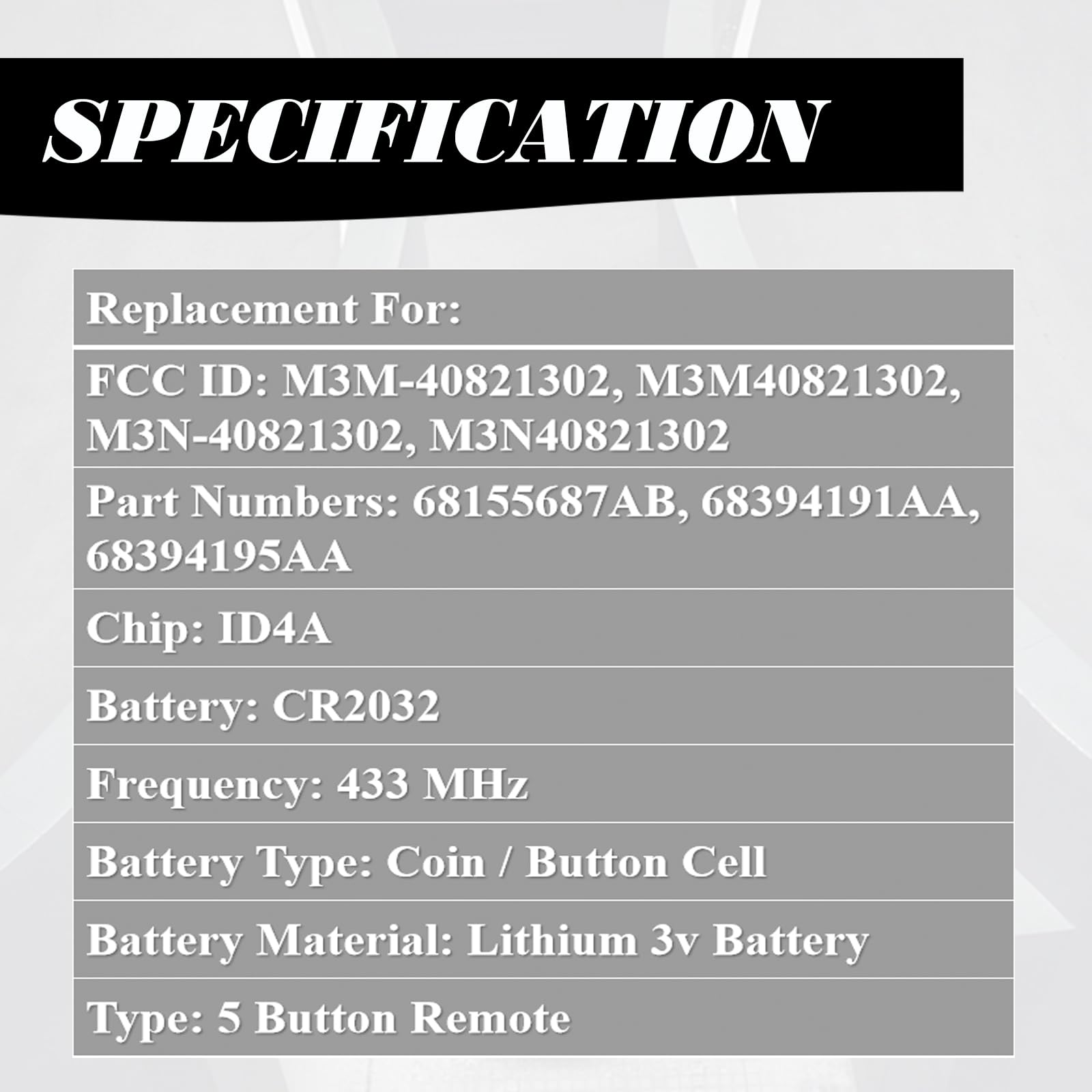 MechanMagic Chrysler 300 fob assembly with pre-installed electronics