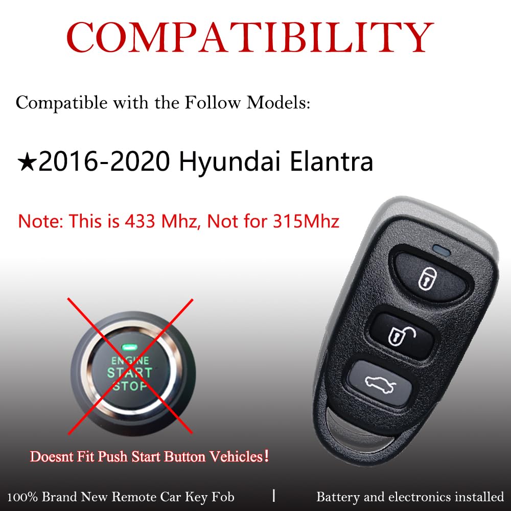 MechanMagic Elantra remote back view highlighting compact fit in key ring