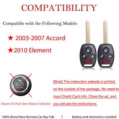MechanMagic Honda Accord key fob rear view, slim profile for pocket carry.