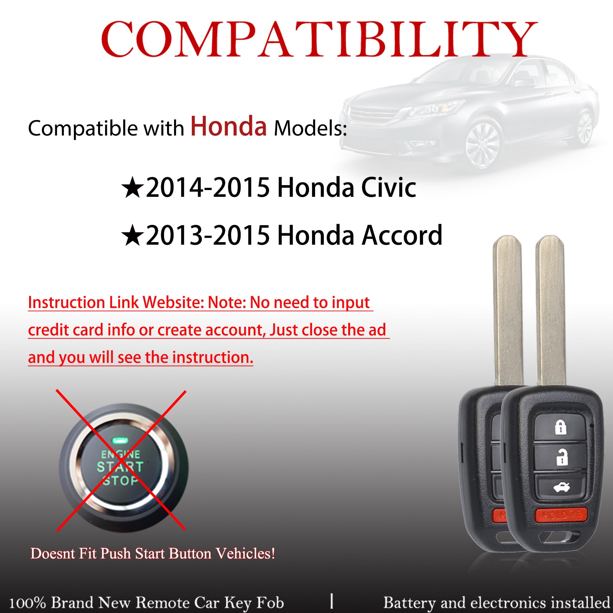 MechanMagic Honda Civic remote head uncut, ready for programming