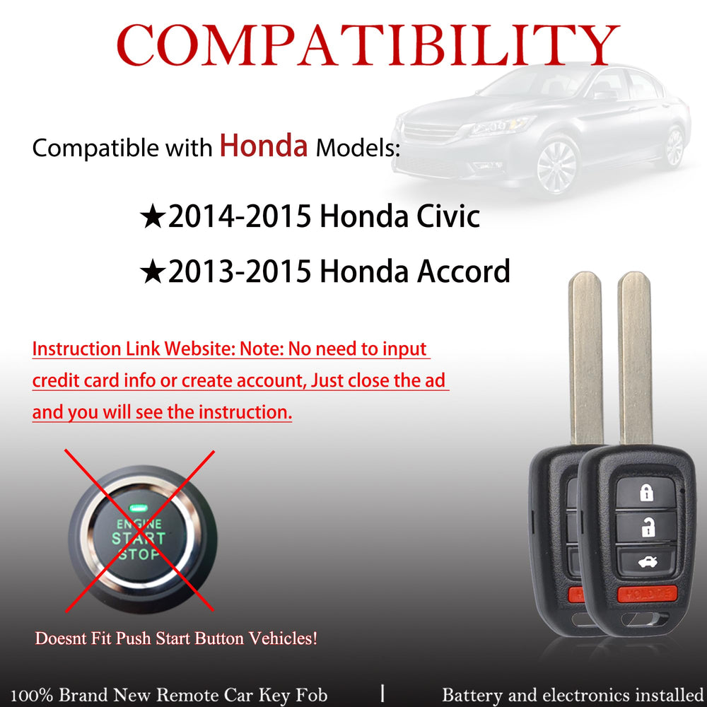 MechanMagic Honda Civic remote head uncut, ready for programming