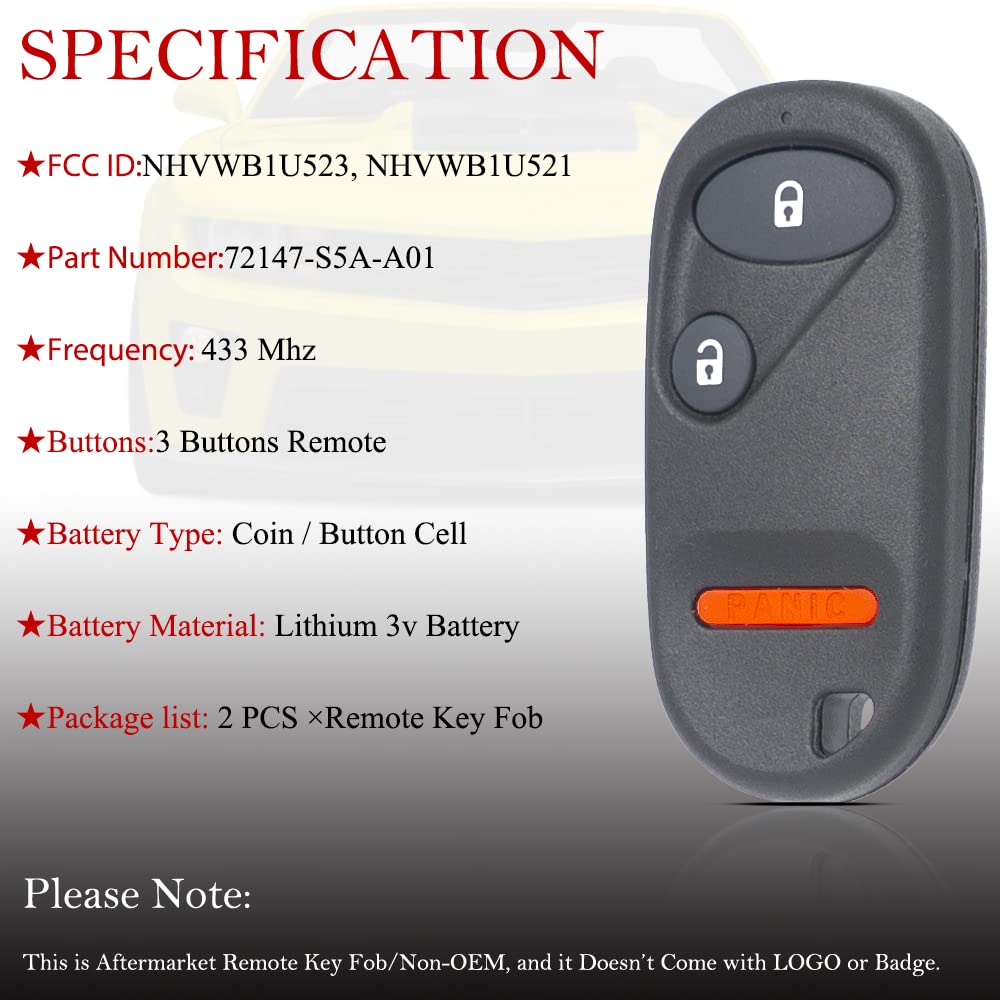 MechanMagic Honda Pilot fob back view highlights ready-to-program components.