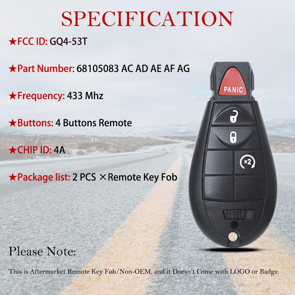 MechanMagic Jeep Cherokee key fob back view showing four-button layout.
