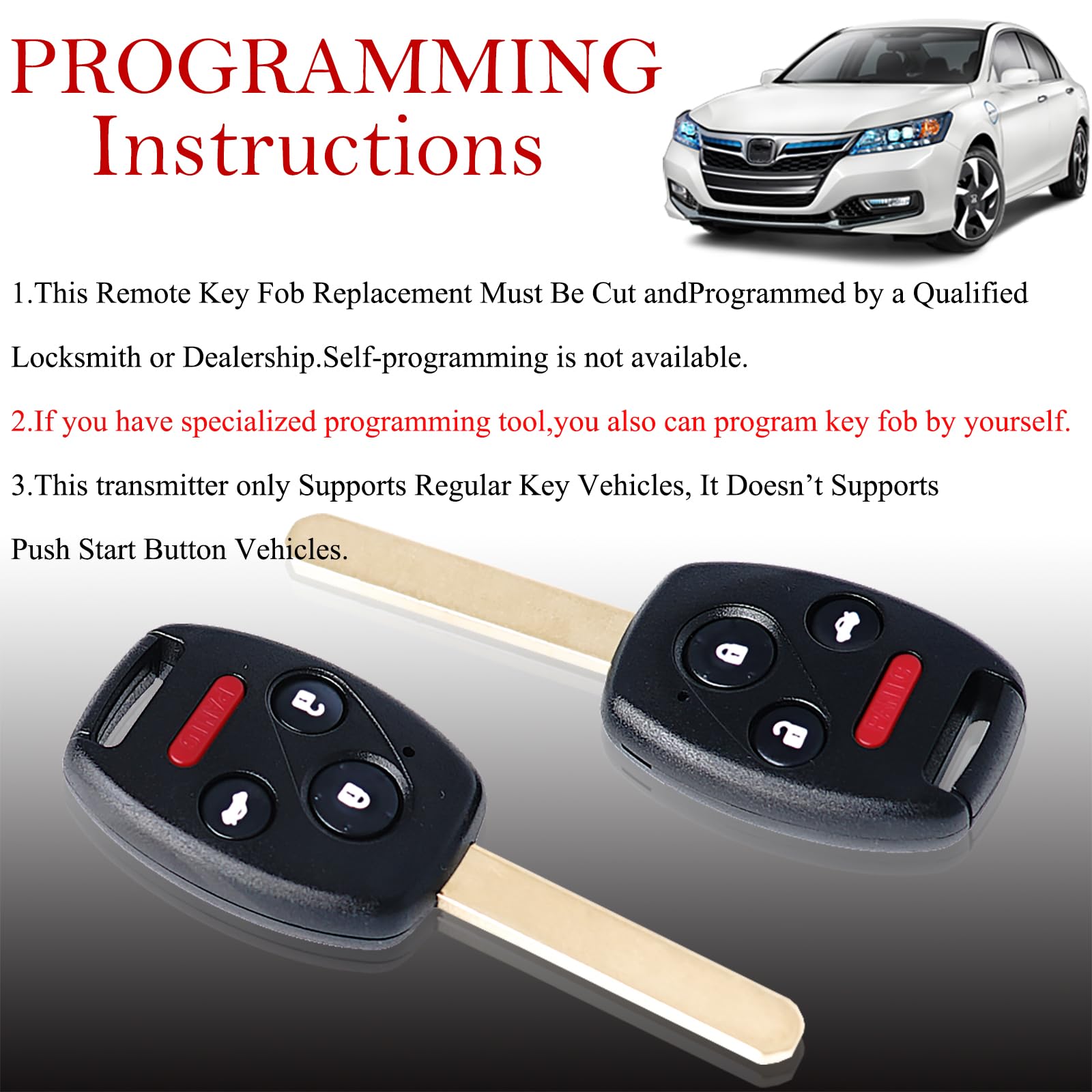 MechanMagic key fob back view shows button layout for Honda Pilot.