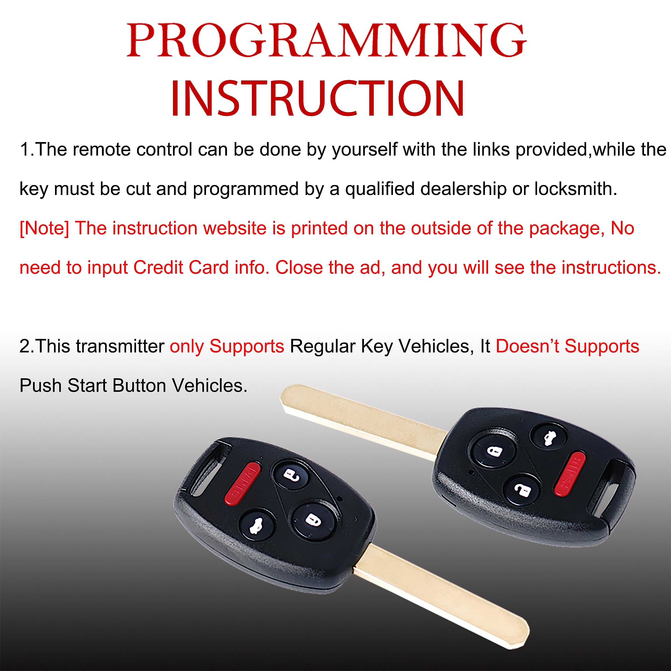 MechanMagic remote head key fob pack of 2, ready to pair with your vehicle.
