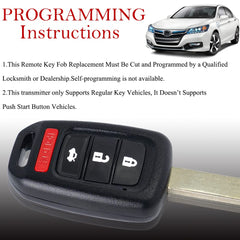 MechanMagic key fob remote for Honda Accord back view, pre-installed electronics.