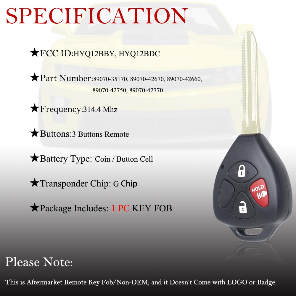 MechanMagic key fob remote Rav4, compatible and easy to pair