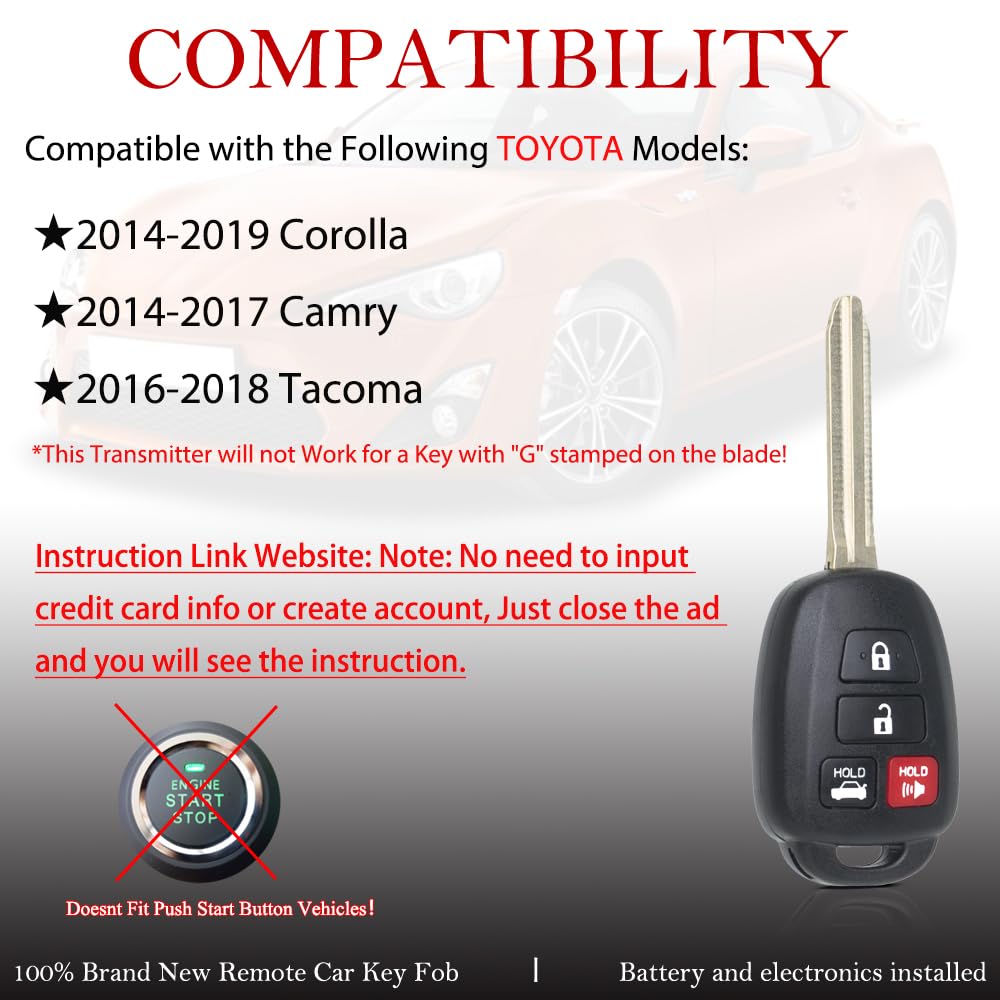 MechanMagic Camry remote back view emphasizes two-pack value