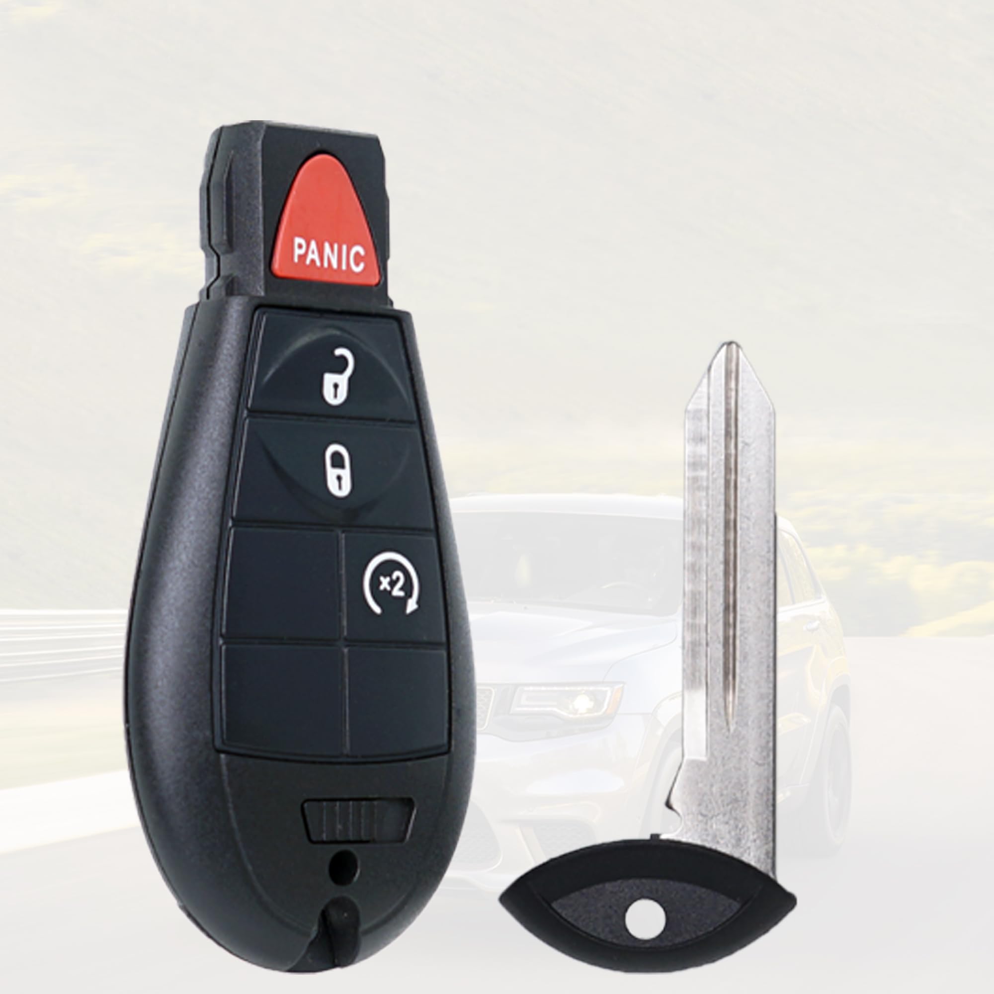 MechanMagic pack of 2 key fobs, ideal spare replacements for Jeep Cherokee.