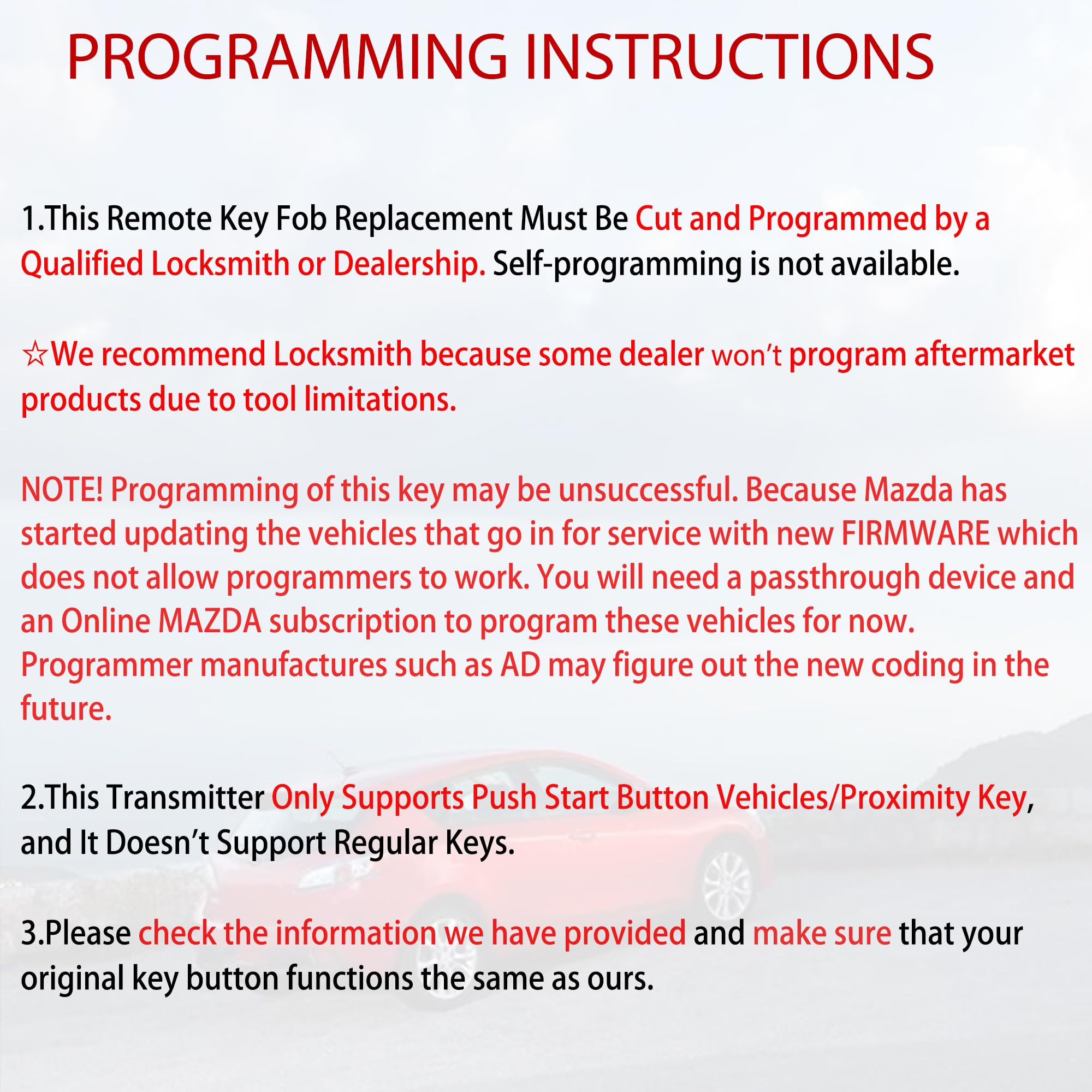 MechanMagic proximity key fob exterior and button layout for easy swap
