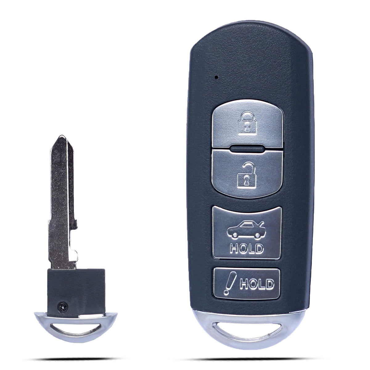 MechanMagic smart key fob for Mazda-3 with 4-button layout for replacement use