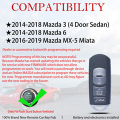 MechanMagic smart key fob for Mazda-6 with remote layout for quick replacement